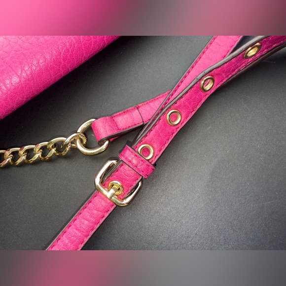 Juicy Couture Crossbody/Shoulder Bag Purse Barbie hot pink pebble leather - Picture 12 of 13
